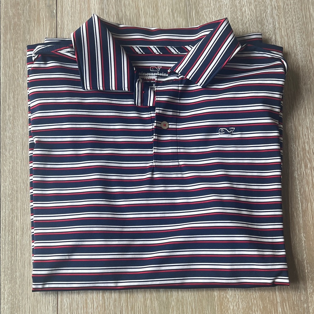 Vineyard Vines Kids Polo - Navy, Red, White Stripes
